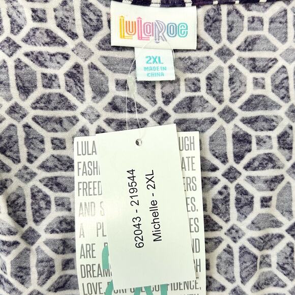 Lularoe Michelle Purple Geometric Wrap Dress NWT - Picture 7 of 8